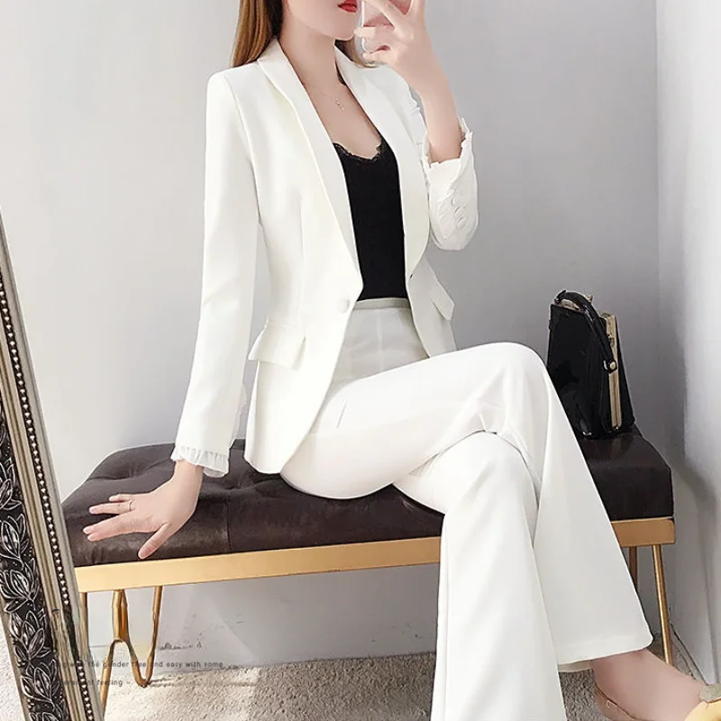 Blazer and White Trouser Suit  - Women Formal Wear White Shirt ulasan dan harga