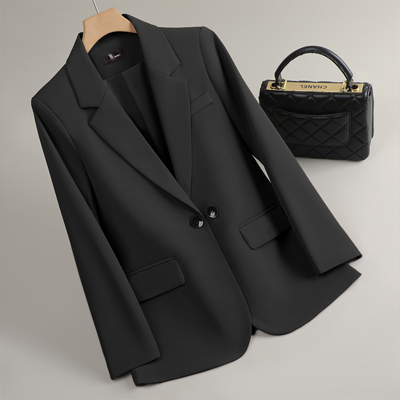 Autumn Long Sleeve Outwear Bla - Women Formal Wear With Black Blazer ulasan dan harga