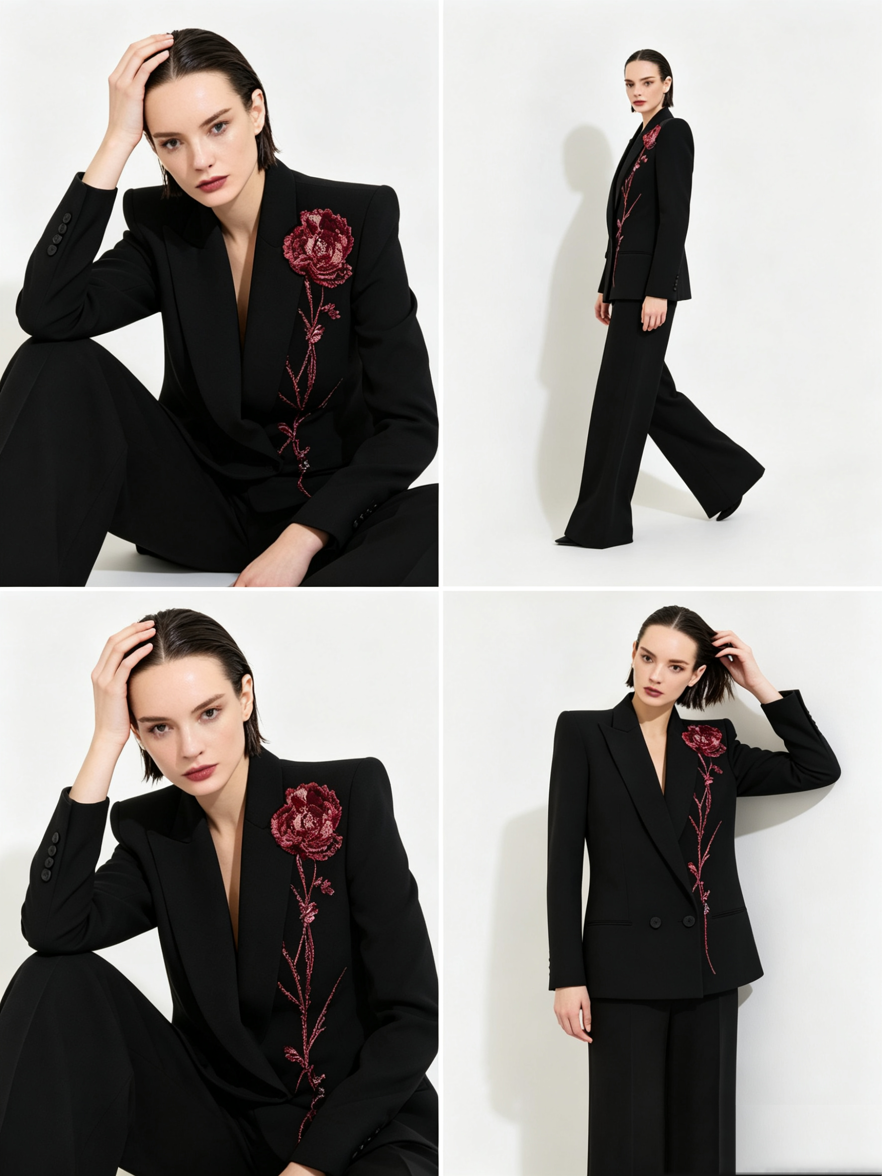 Black Women Suits Set 2 Piece  - Women Formal Wear With Black Blazer ulasan dan harga