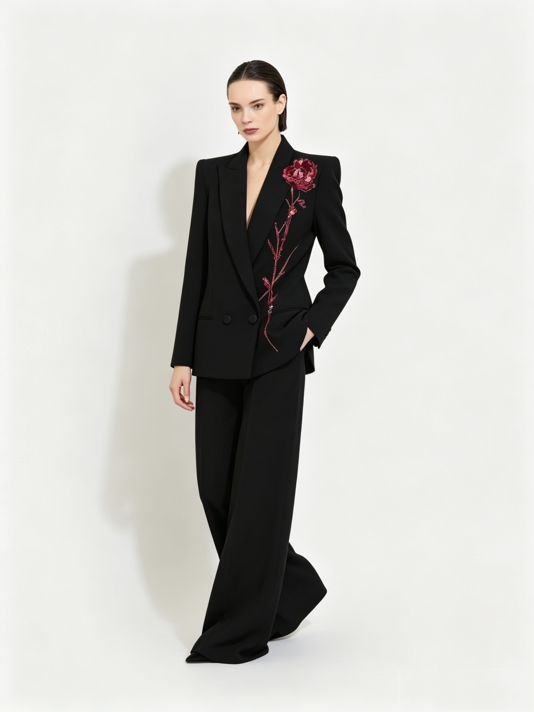 Black Women Suits Set 2 Piece  - Women Formal Wear With Black Blazer ulasan dan harga