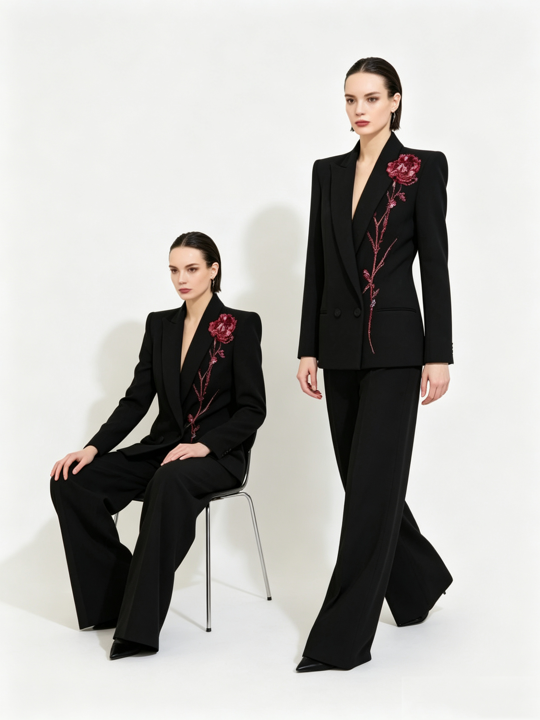 Black Women Suits Set 2 Piece  - Women Formal Wear With Black Blazer ulasan dan harga