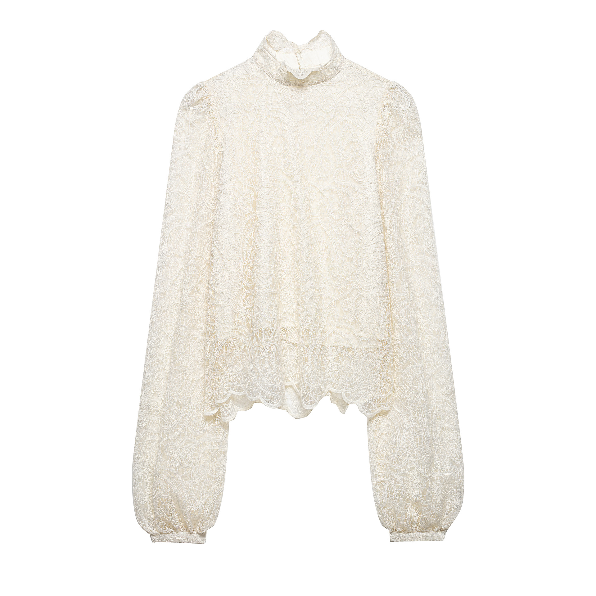 Women's Fashion Style Lace Bei - Women Formal Wear White Shirt ulasan dan harga