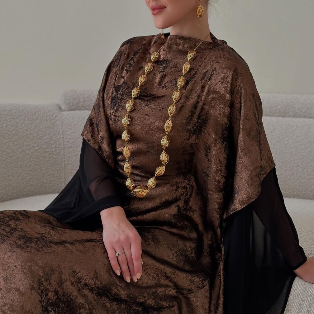 Modest Metallic Abaya Evening  - Women Formal Wear Dubai ulasan dan harga