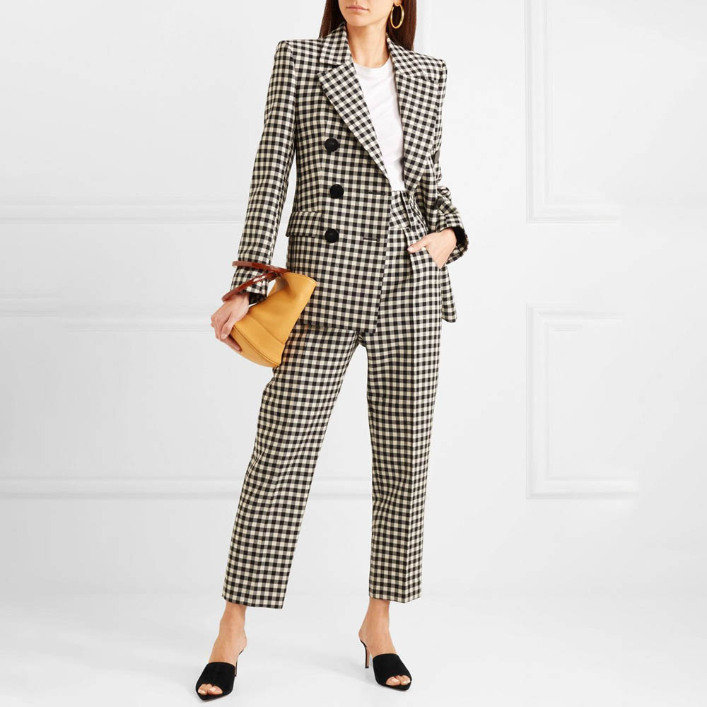 Women's Black White Gingham Tw - Women Formal Wear White Shirt ulasan dan harga
