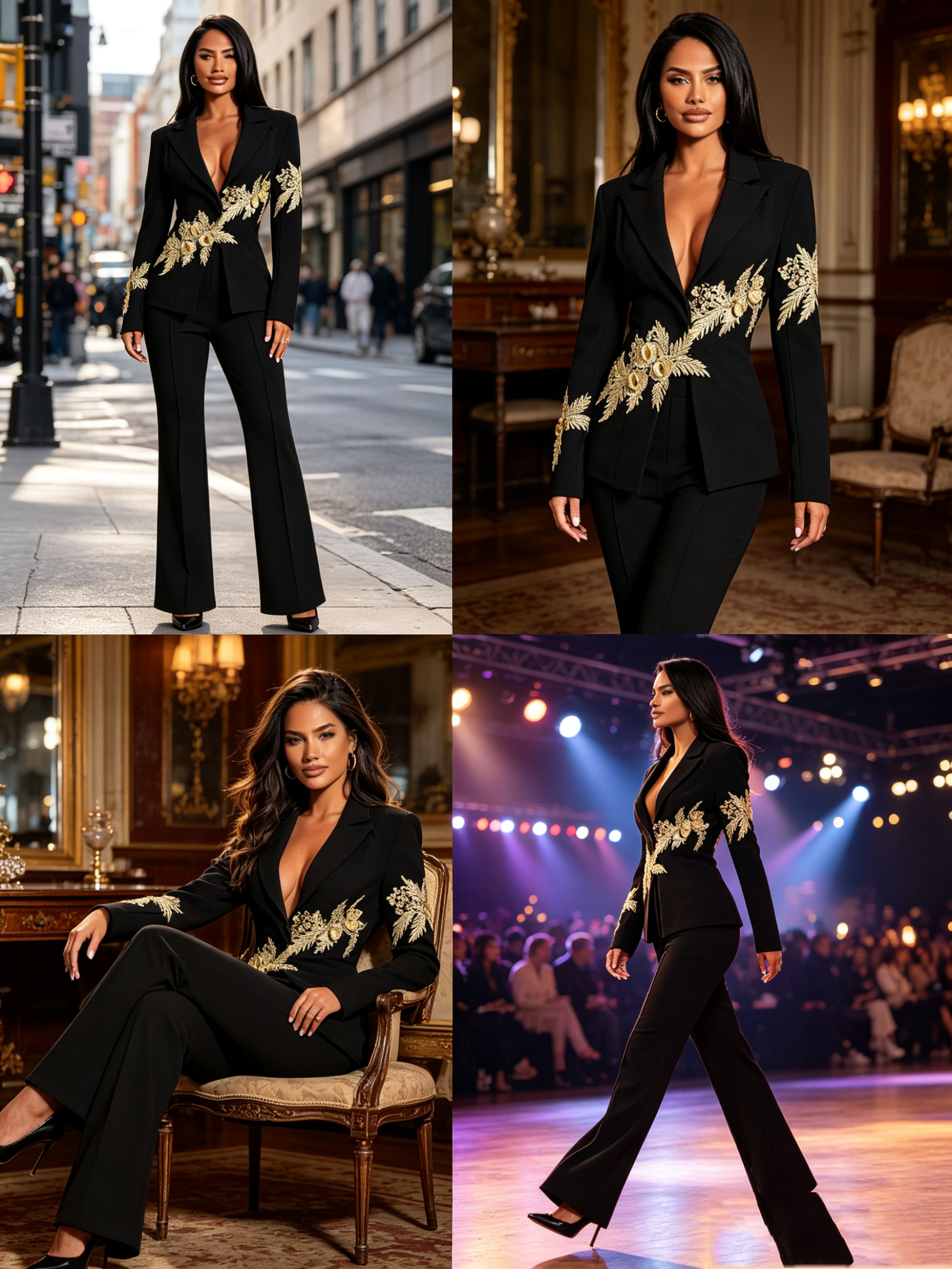 Black Women Suits Set 2 Piece  - Women Formal Wear With Black Blazer ulasan dan harga