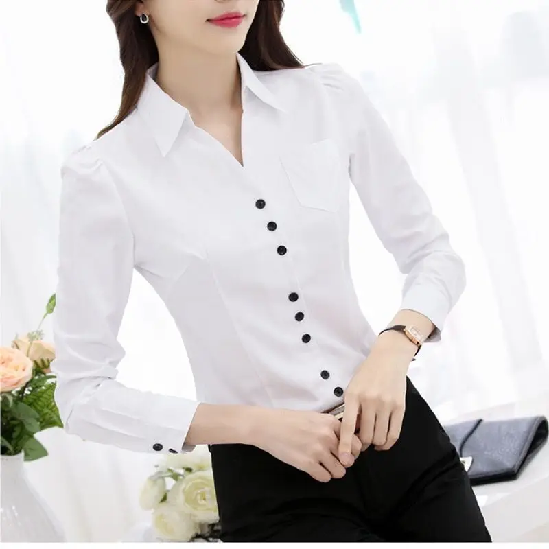 Women Blouse White Shirt Women - Women Formal Wear White Shirt ulasan dan harga